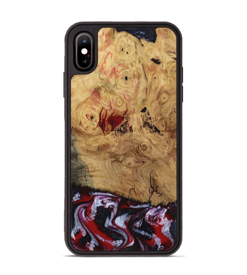 iPhone Xs Max Wood Phone Case - Wendi (Red, 800387)