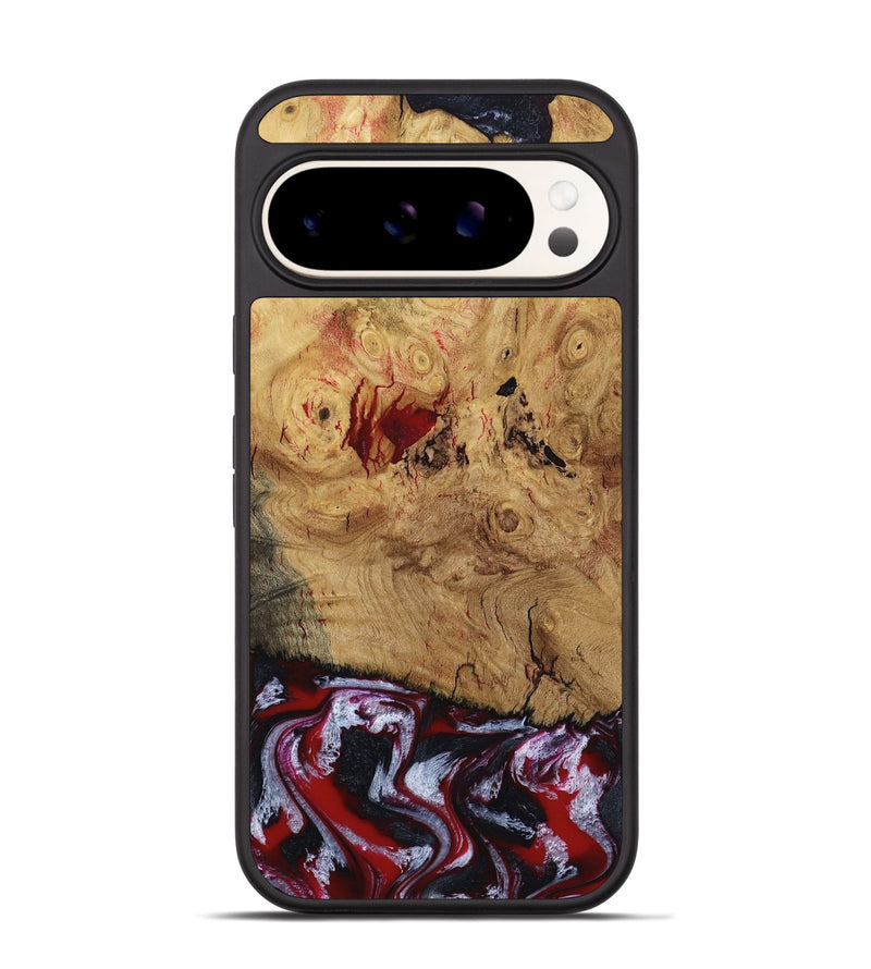Pixel 9 Wood Phone Case - Wendi (Red, 800387)