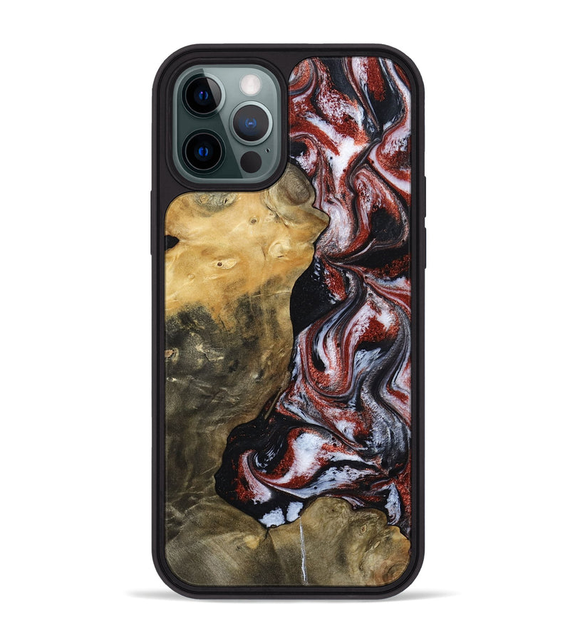 iPhone 12 Pro Max Wood Phone Case - Roscoe (Black & White, 800390)