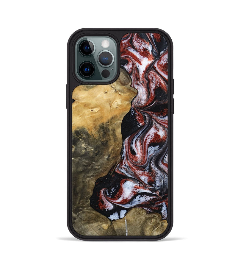 iPhone 12 Pro Wood Phone Case - Roscoe (Black & White, 800390)