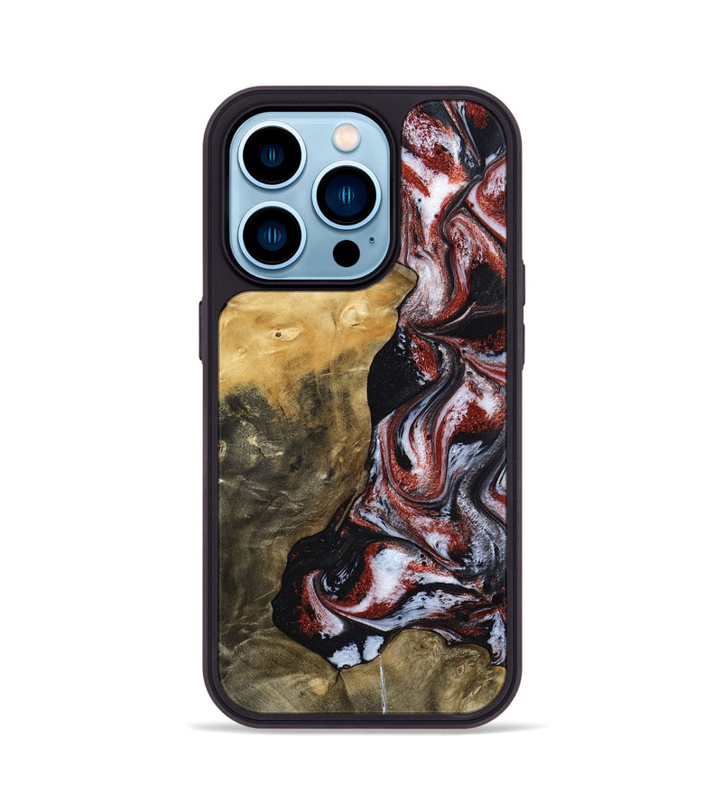 iPhone 14 Pro Wood Phone Case - Roscoe (Black & White, 800390)