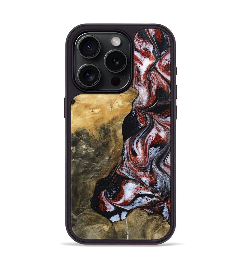 iPhone 15 Pro Wood Phone Case - Roscoe (Black & White, 800390)