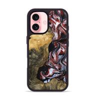 iPhone 16 Wood Phone Case - Roscoe (Black & White, 800390)