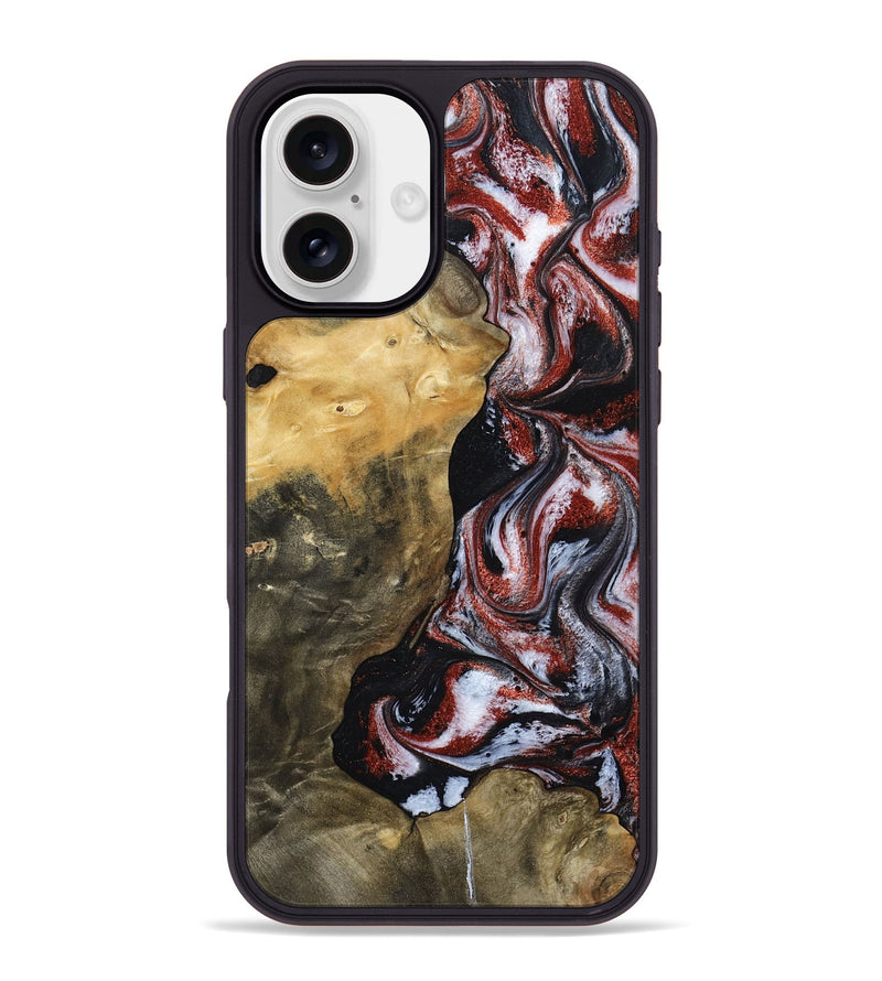 iPhone 16 Plus Wood Phone Case - Roscoe (Black & White, 800390)