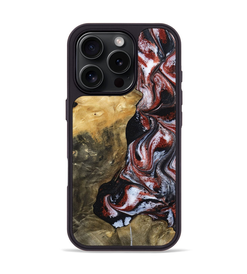 iPhone 16 Pro Wood Phone Case - Roscoe (Black & White, 800390)