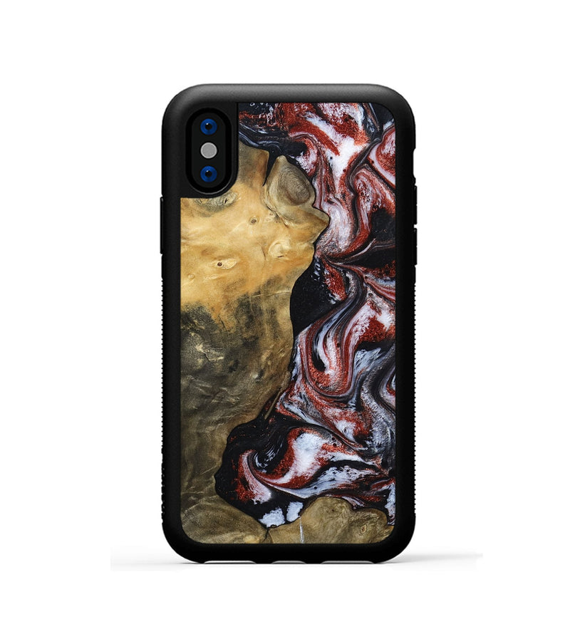 iPhone Xs Wood Phone Case - Roscoe (Black & White, 800390)