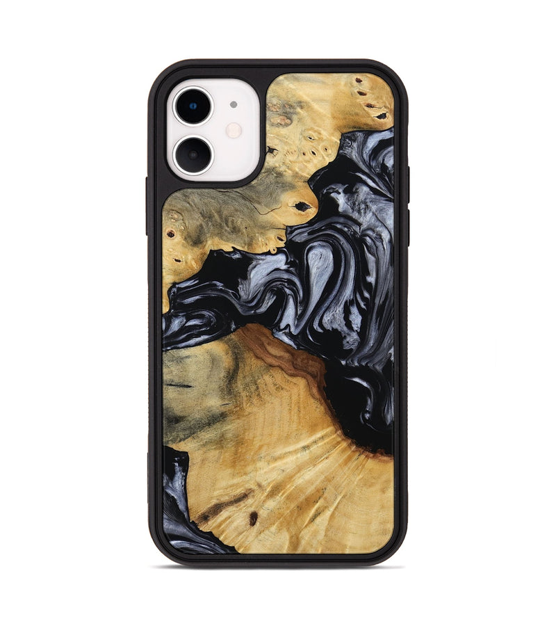 iPhone 11 Wood Phone Case - Dawna (Black & White, 800392)