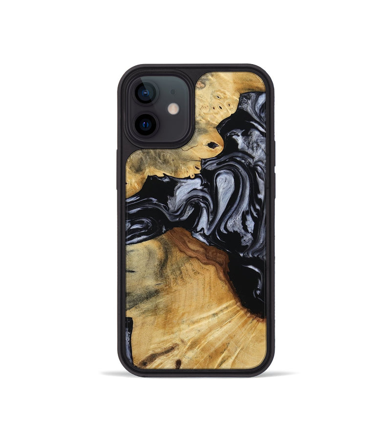 iPhone 12 mini Wood Phone Case - Dawna (Black & White, 800392)