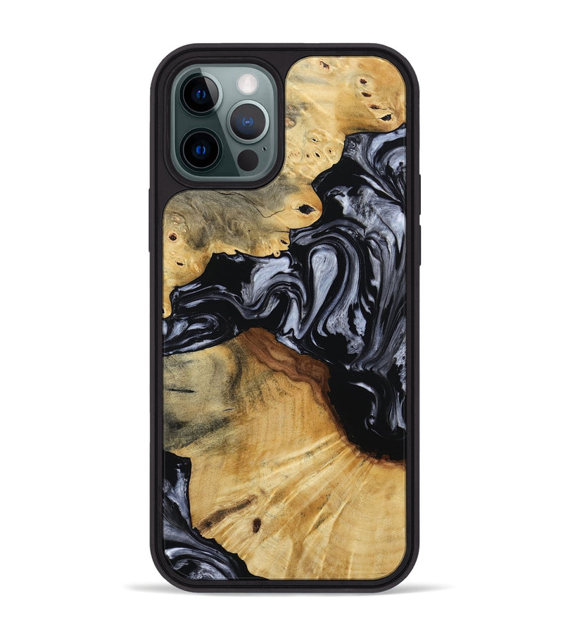 iPhone 12 Pro Max Wood Phone Case - Dawna (Black & White, 800392)