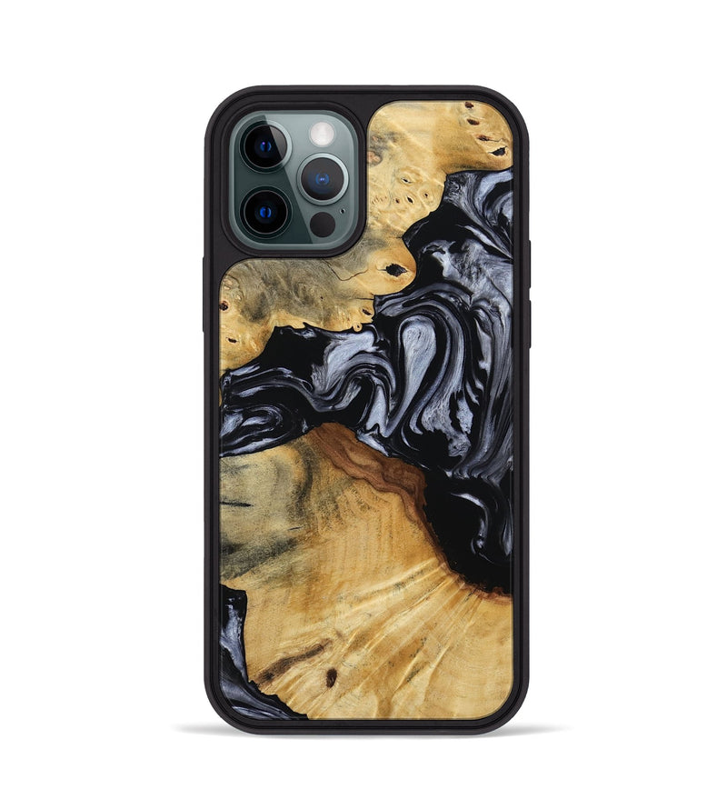 iPhone 12 Pro Wood Phone Case - Dawna (Black & White, 800392)