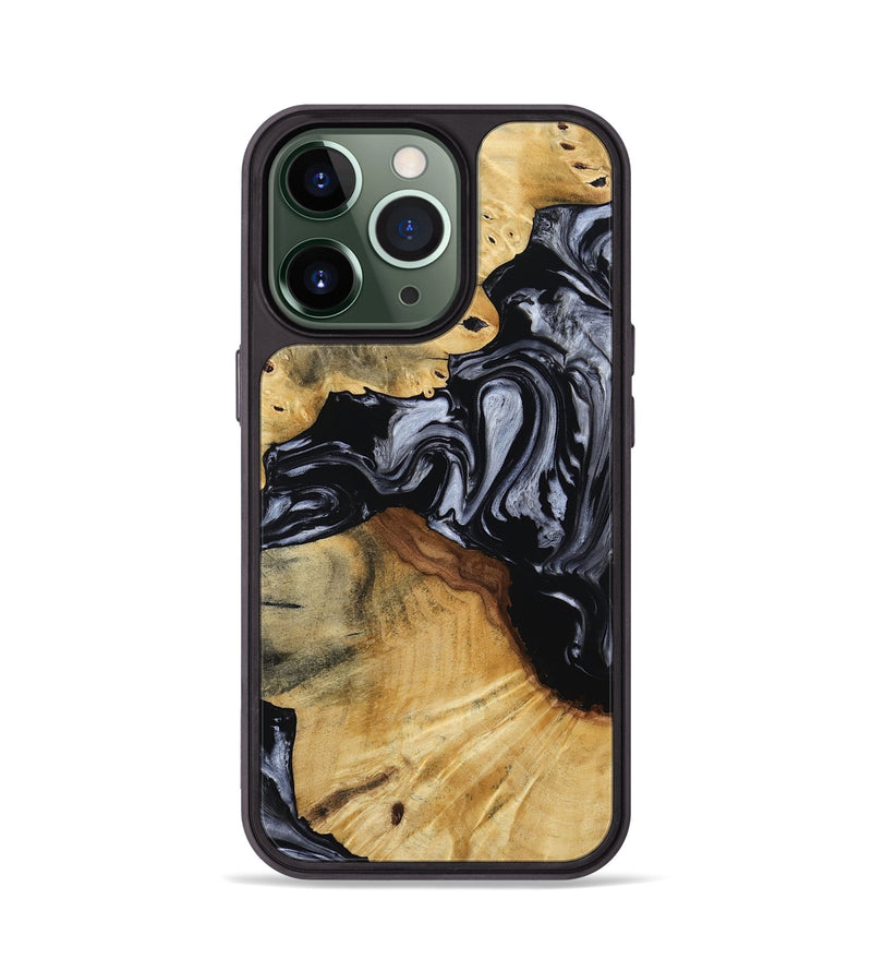 iPhone 13 Pro Wood Phone Case - Dawna (Black & White, 800392)