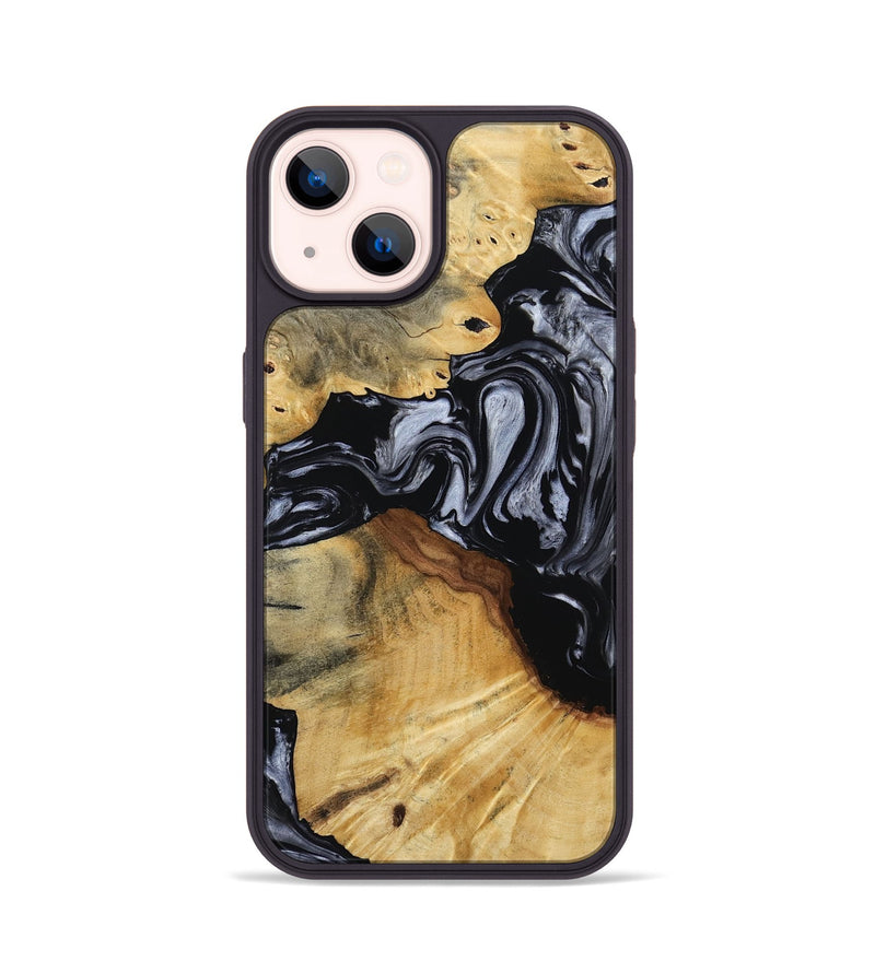 iPhone 14 Wood Phone Case - Dawna (Black & White, 800392)