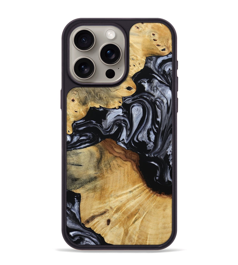 iPhone 15 Pro Max Wood Phone Case - Dawna (Black & White, 800392)