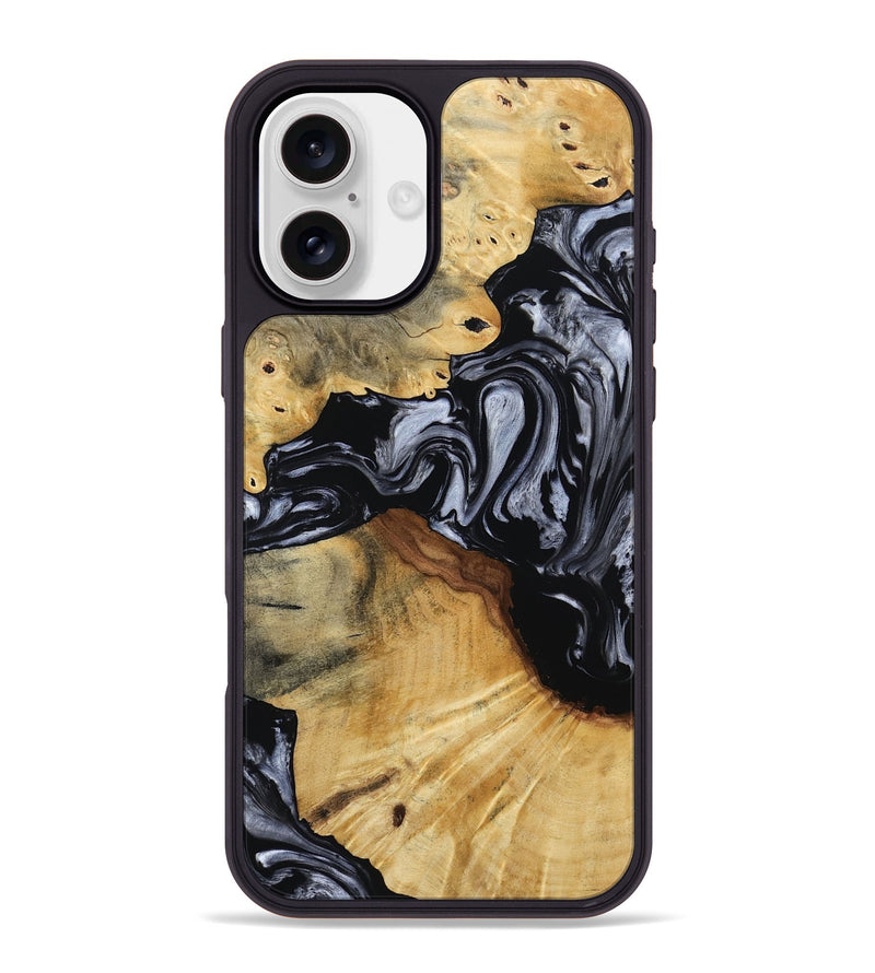 iPhone 16 Plus Wood Phone Case - Dawna (Black & White, 800392)