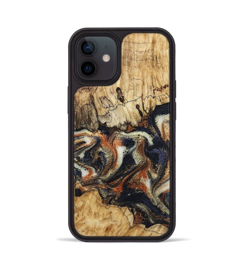 iPhone 12 Wood Phone Case - Joanna (Black & White, 800393)