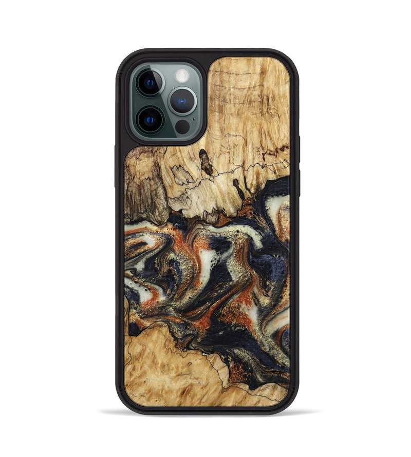 iPhone 12 Pro Wood Phone Case - Joanna (Black & White, 800393)