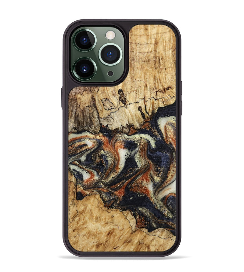 iPhone 13 Pro Max Wood Phone Case - Joanna (Black & White, 800393)