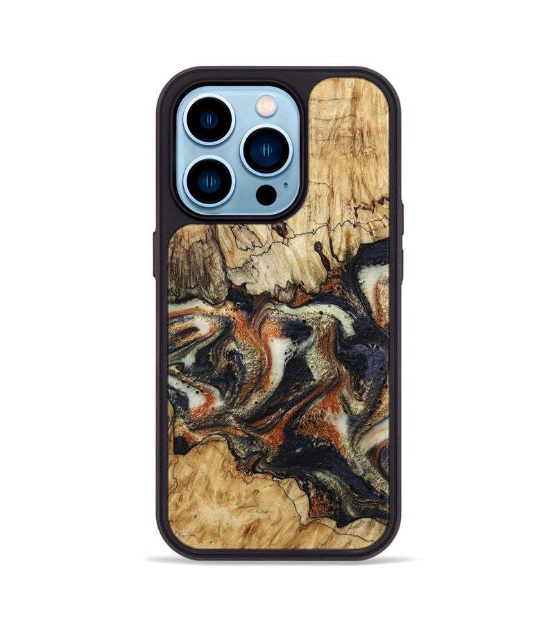 iPhone 14 Pro Wood Phone Case - Joanna (Black & White, 800393)