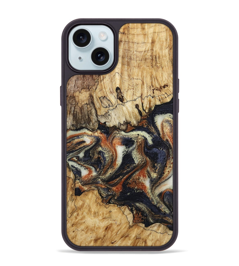 iPhone 15 Plus Wood Phone Case - Joanna (Black & White, 800393)