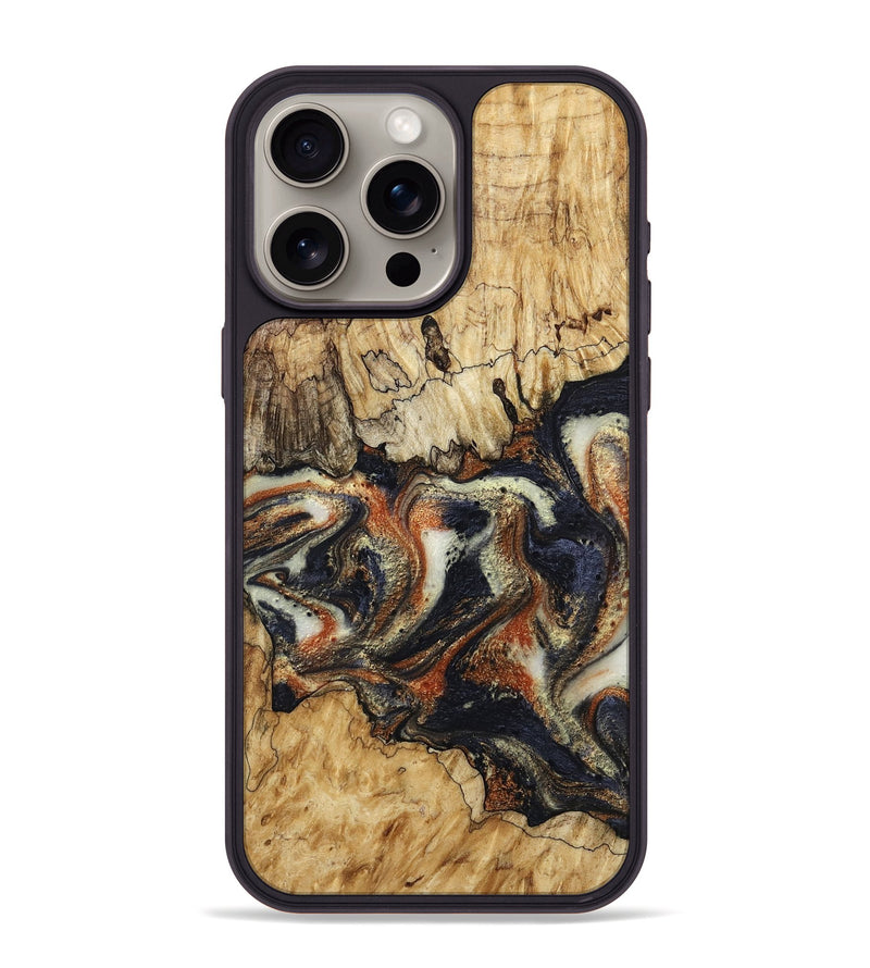 iPhone 15 Pro Max Wood Phone Case - Joanna (Black & White, 800393)