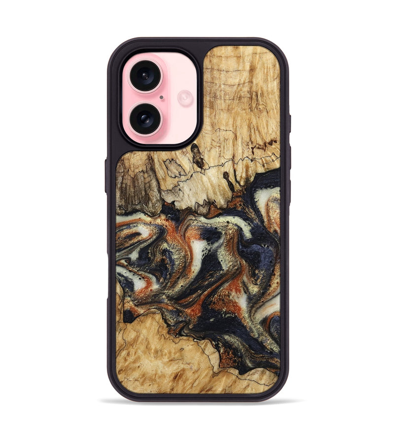 iPhone 16 Wood Phone Case - Joanna (Black & White, 800393)