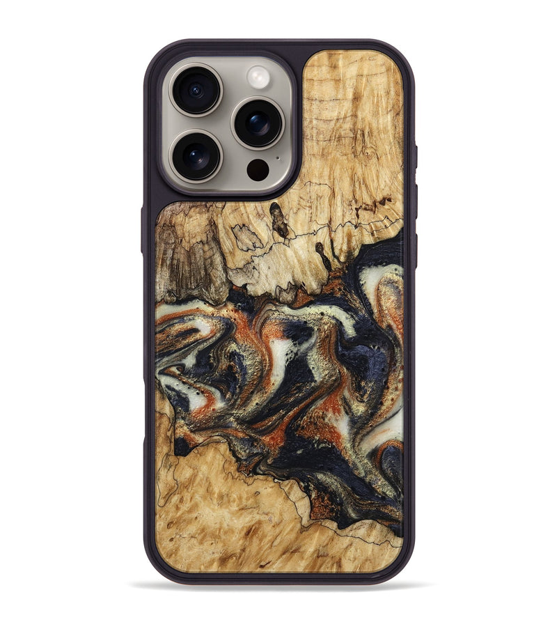 iPhone 16 Pro Max Wood Phone Case - Joanna (Black & White, 800393)