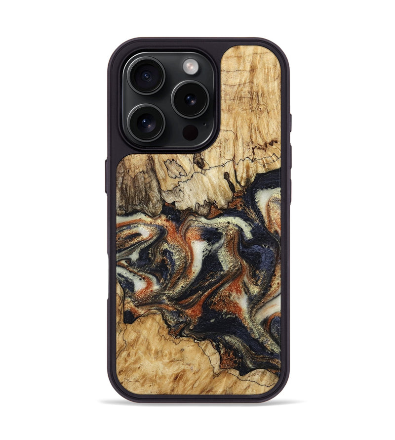 iPhone 16 Pro Wood Phone Case - Joanna (Black & White, 800393)