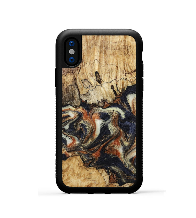 iPhone Xs Wood Phone Case - Joanna (Black & White, 800393)