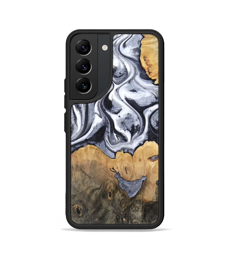 Galaxy S22 Wood Phone Case - Capri (Black & White, 800394)