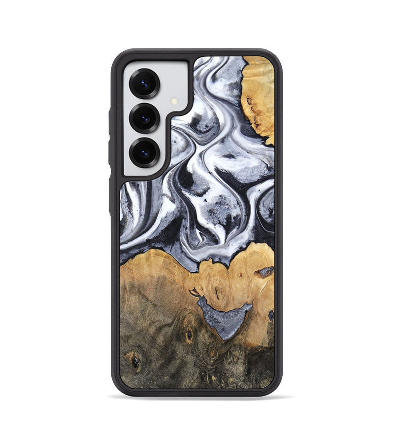 Galaxy S25 Wood Phone Case - Capri (Black & White, 800394)