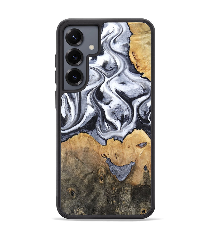 Galaxy S25 Plus Wood Phone Case - Capri (Black & White, 800394)
