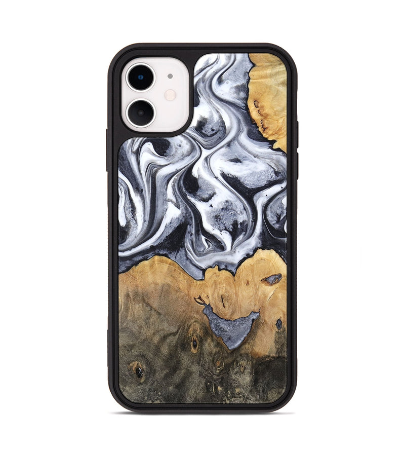 iPhone 11 Wood Phone Case - Capri (Black & White, 800394)