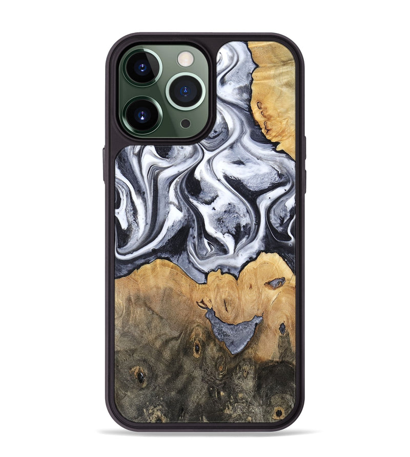 iPhone 13 Pro Max Wood Phone Case - Capri (Black & White, 800394)