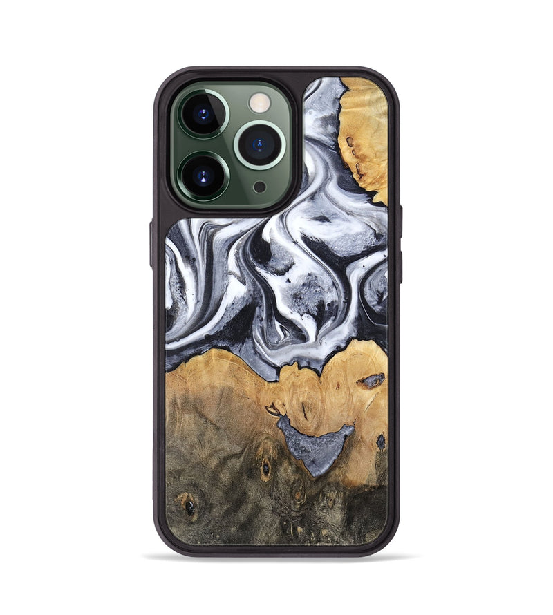 iPhone 13 Pro Wood Phone Case - Capri (Black & White, 800394)