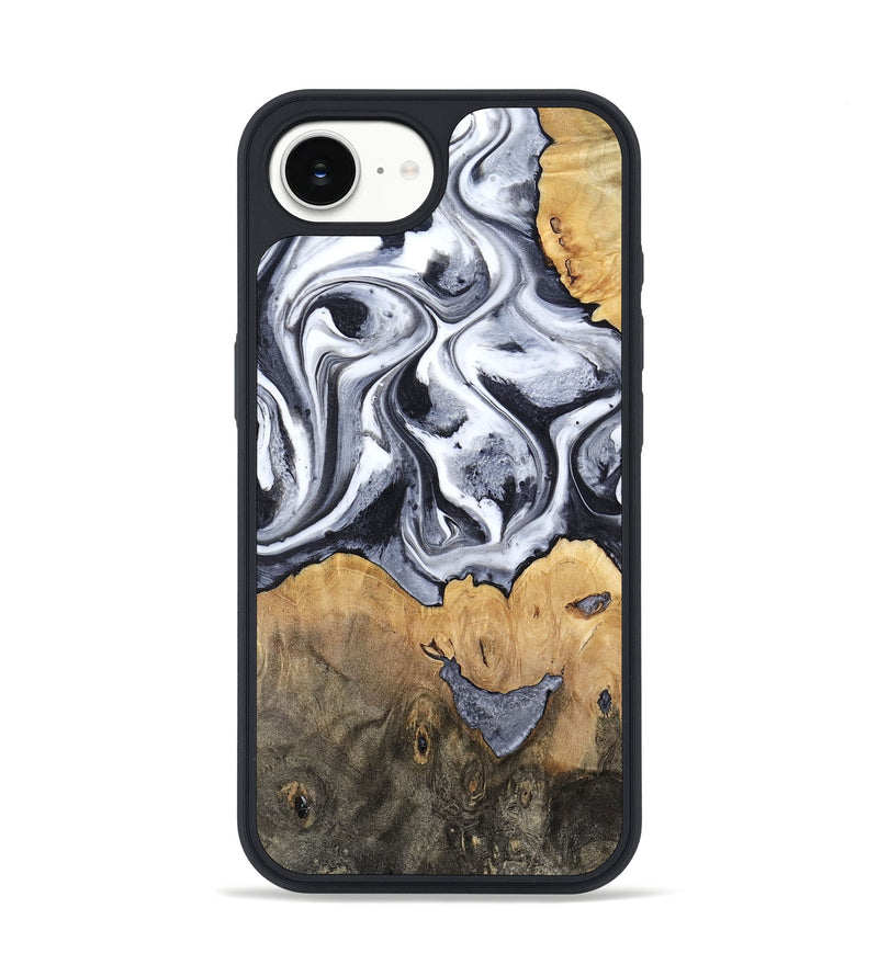 iPhone 16e Wood Phone Case - Capri (Black & White, 800394)