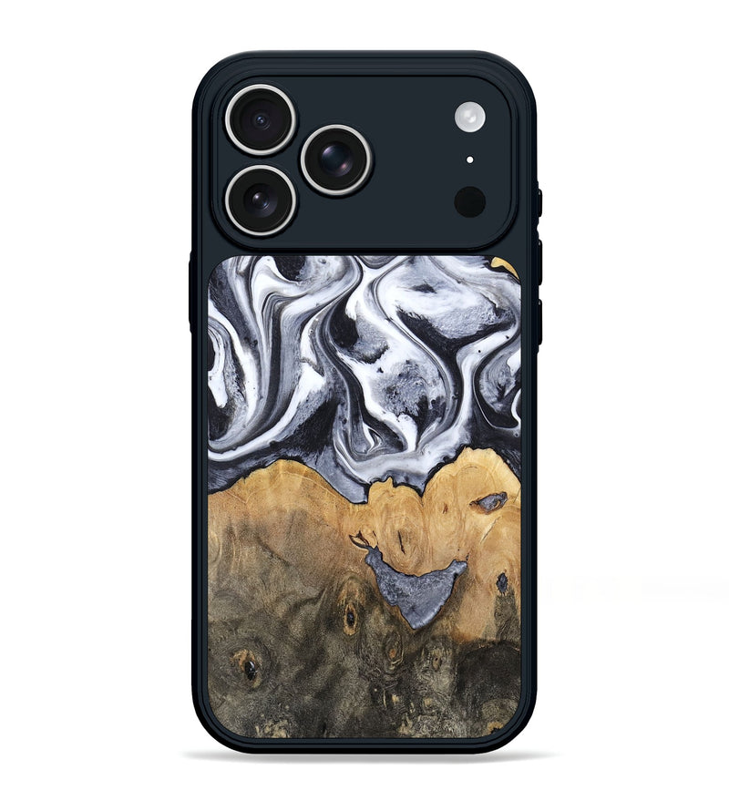 iPhone 17 Pro Max Wood Phone Case - Capri (Black & White, 800394)