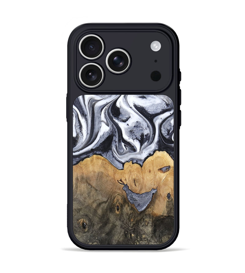 iPhone 17 Pro Wood Phone Case - Capri (Black & White, 800394)