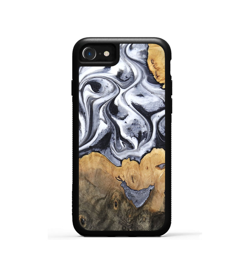 iPhone SE Wood Phone Case - Capri (Black & White, 800394)