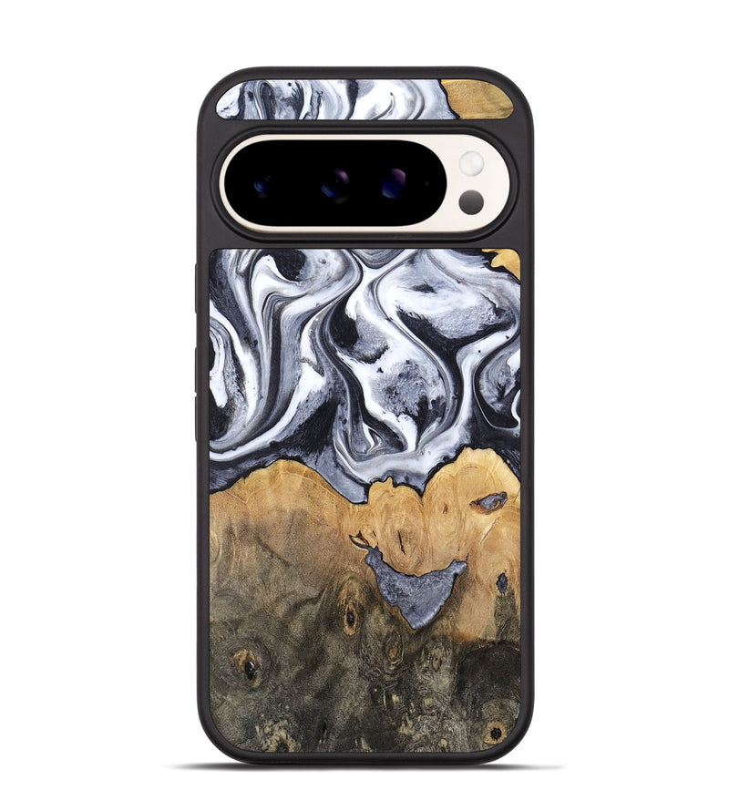 Pixel 9 Pro Wood Phone Case - Capri (Black & White, 800394)