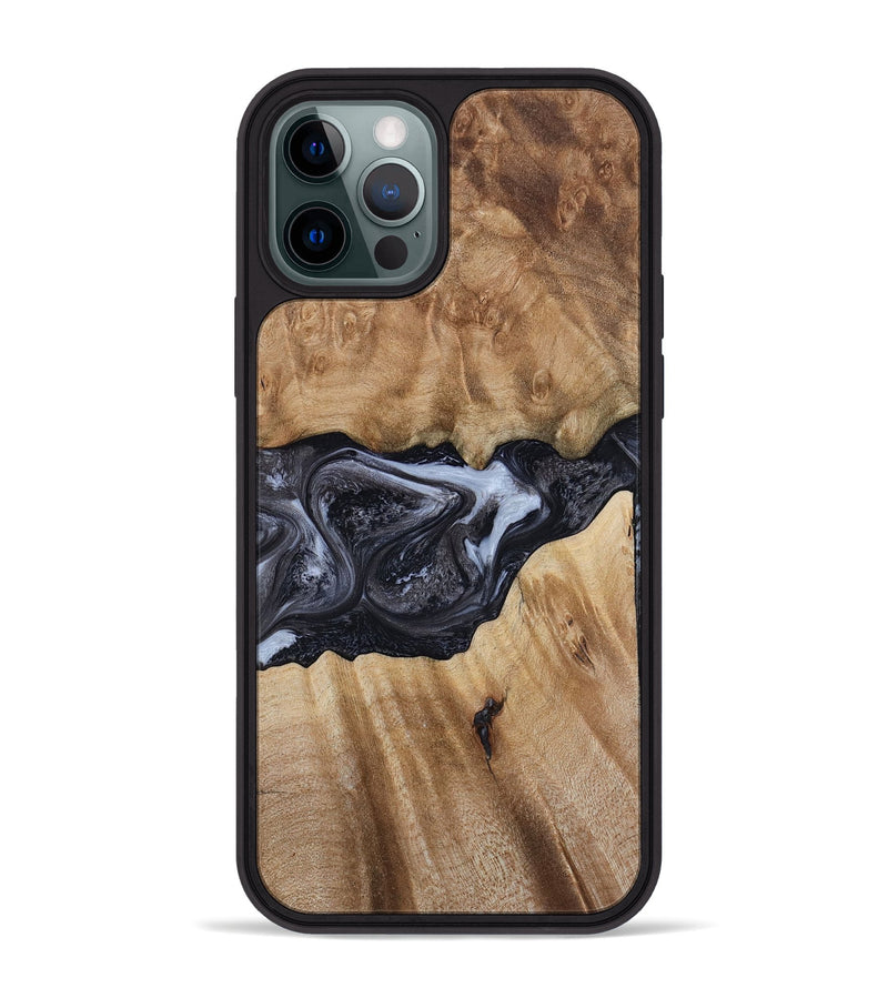 iPhone 12 Pro Max Wood Phone Case - Alexa (Black & White, 800399)