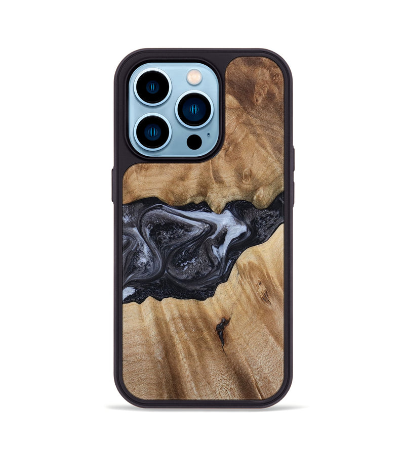 iPhone 14 Pro Wood Phone Case - Alexa (Black & White, 800399)