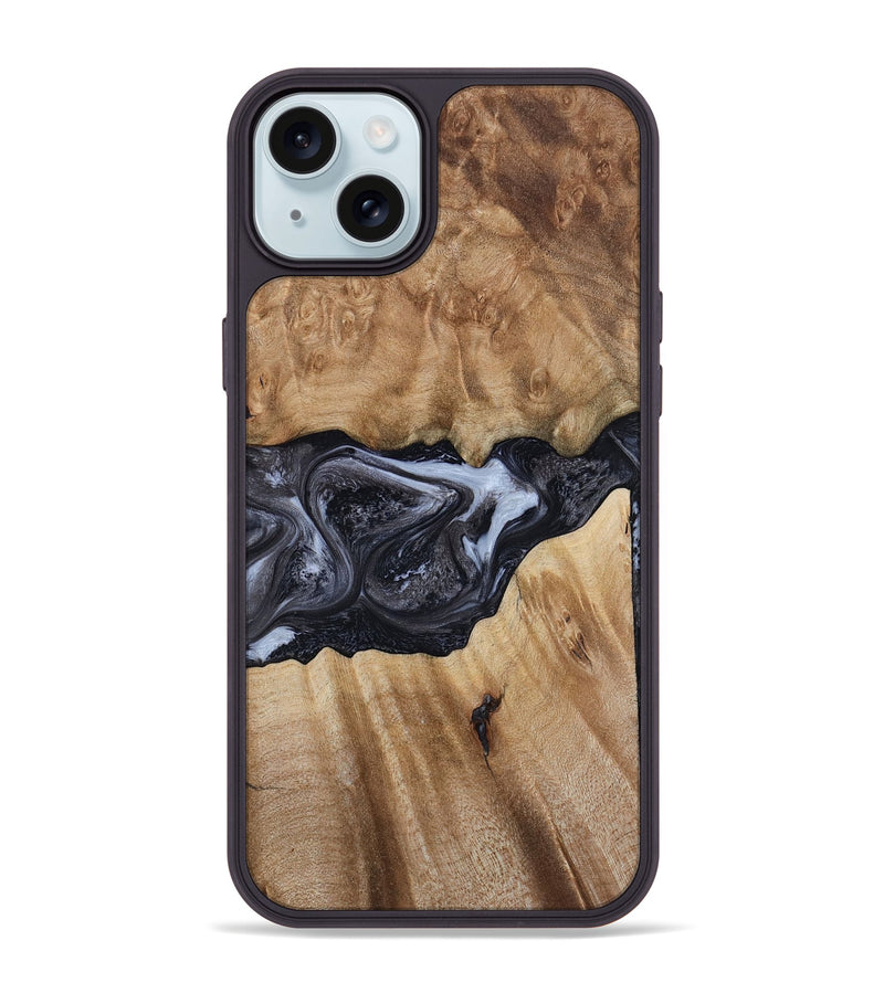 iPhone 15 Plus Wood Phone Case - Alexa (Black & White, 800399)