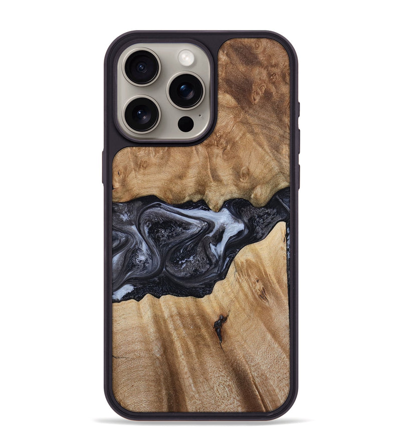 iPhone 15 Pro Max Wood Phone Case - Alexa (Black & White, 800399)