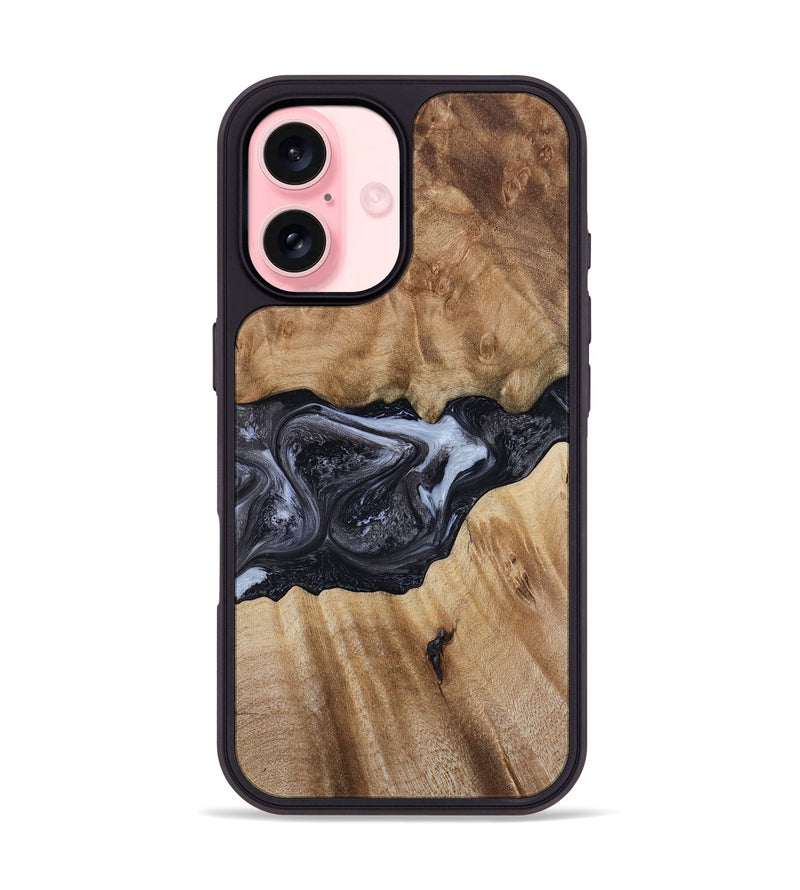iPhone 16 Wood Phone Case - Alexa (Black & White, 800399)