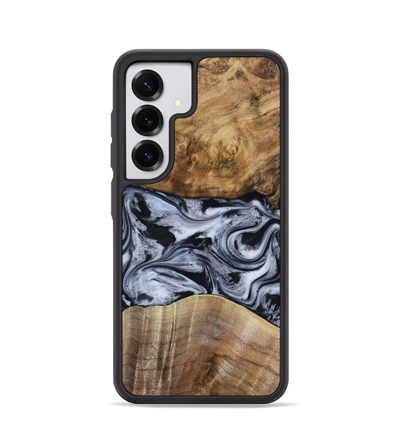 Galaxy S25 Wood Phone Case - Aliana (Black & White, 800400)