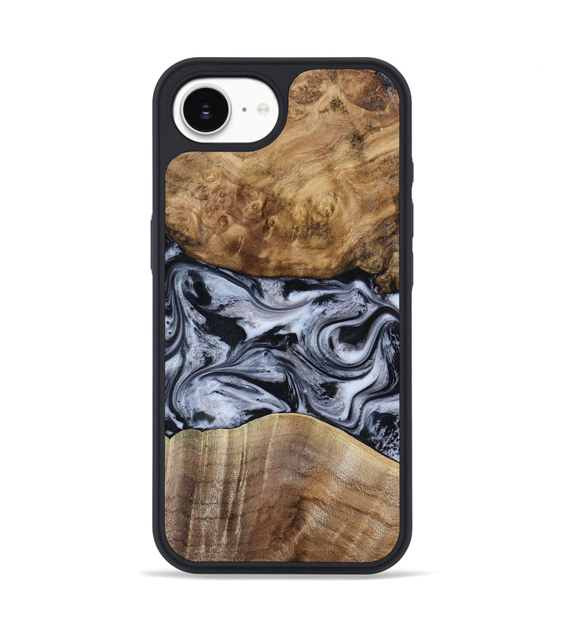 iPhone 16e Wood Phone Case - Aliana (Black & White, 800400)