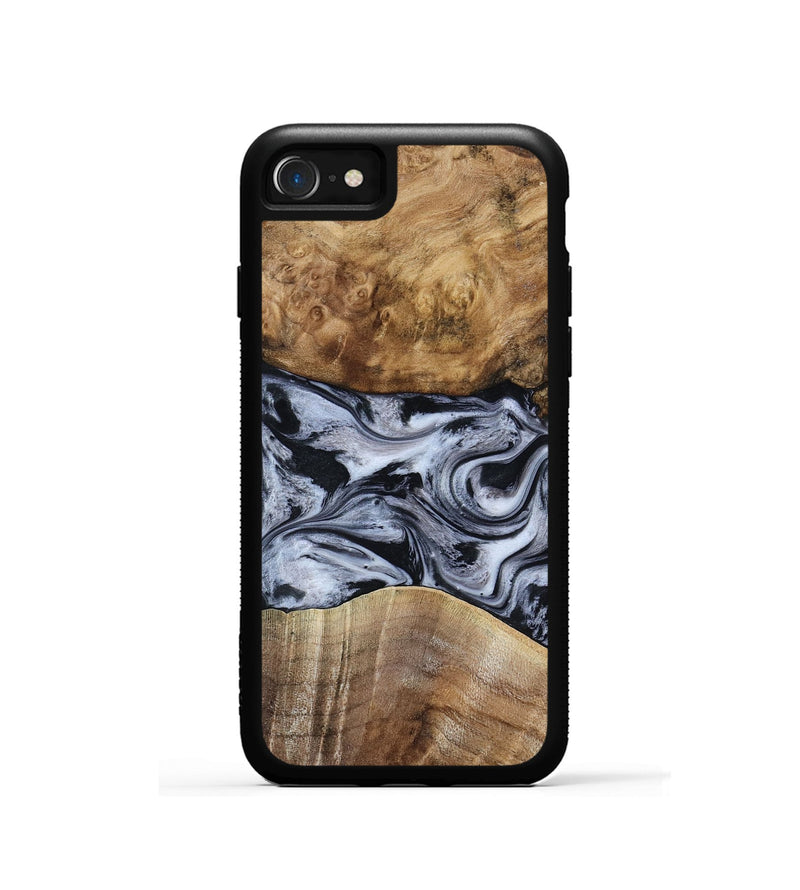 iPhone SE Wood Phone Case - Aliana (Black & White, 800400)