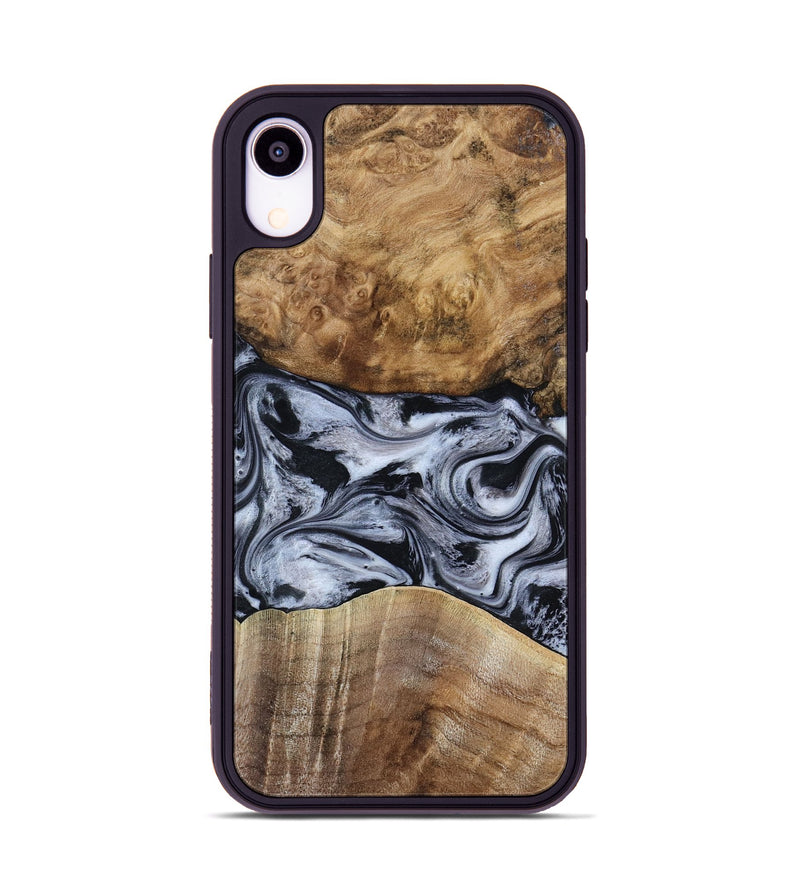 iPhone Xr Wood Phone Case - Aliana (Black & White, 800400)