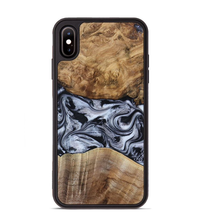 iPhone Xs Max Wood Phone Case - Aliana (Black & White, 800400)