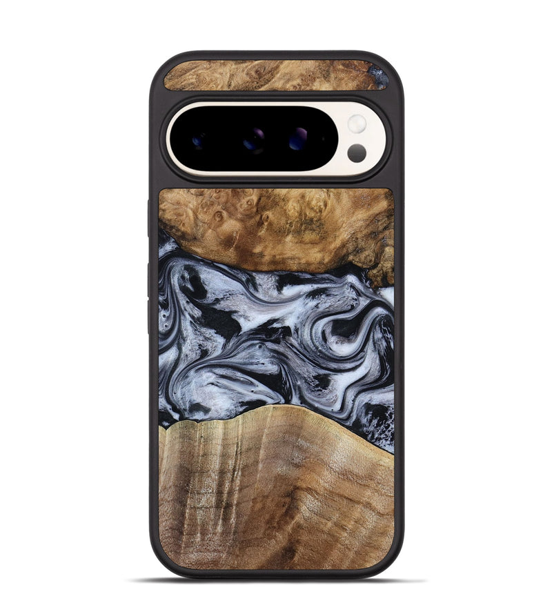 Pixel 9 Pro Wood Phone Case - Aliana (Black & White, 800400)